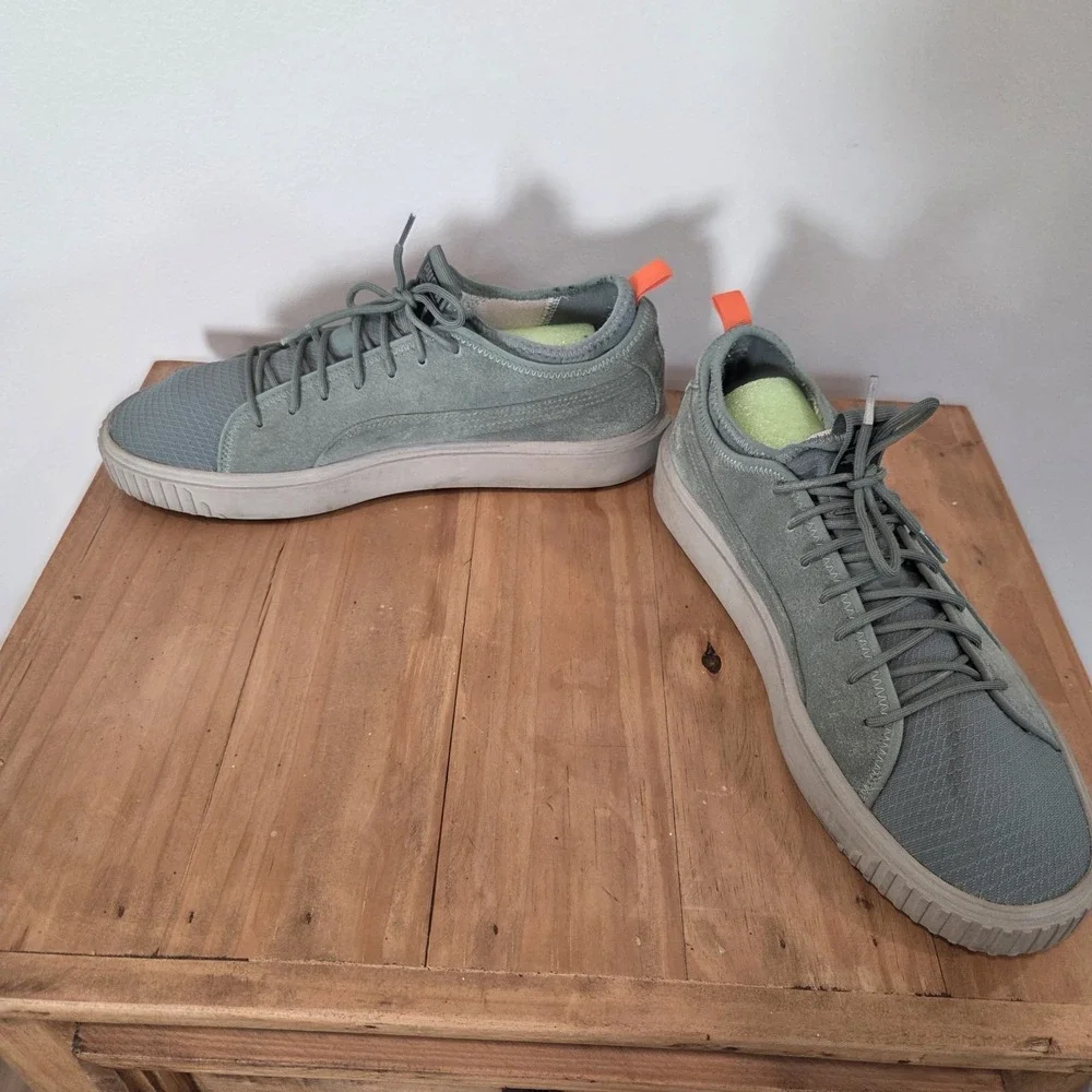 Puma Breaker Sneakers Mens US 12 Green Suede Lace Up Casual Shoes Low Top